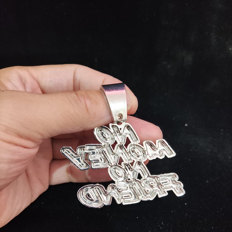 Bărbați, femei, hip hop, fără bani, fără prieteni, colier cu pandantiv cu lanț cubanez de 13 mm, coliere cu gheață hip hop, moda_voghion.com