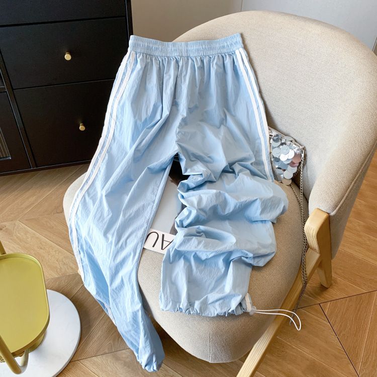 Pantaloni sportivi casual da donna, estivi, con elastico in vita e coulisse, nuovi design, larghi e larghi._voghion.com