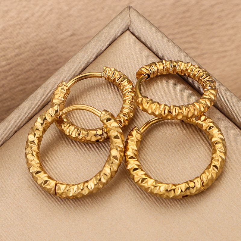 Ronde, modieuze accessoires voor dames van roestvrij staal, zelfgemaakte oorbellen, handgemaakte accessoires_voghion.com