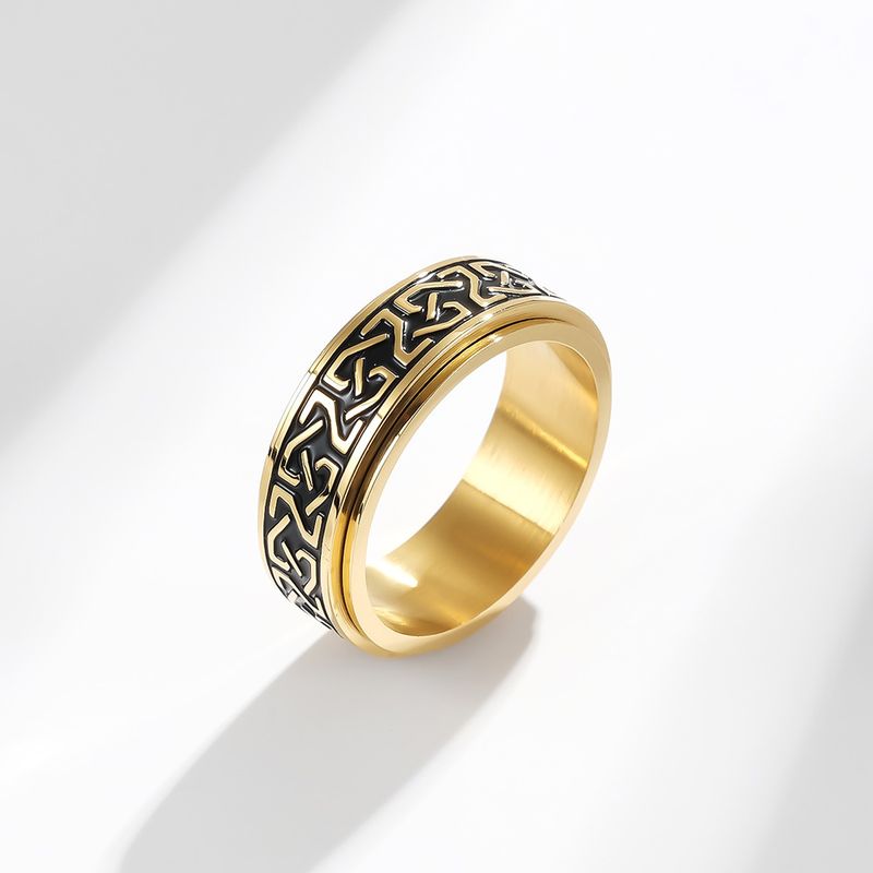 Anello girevole in acciaio inossidabile con nodo celtico per alleviare l'ansia, anello di fidanzamento per coppia_voghion.com