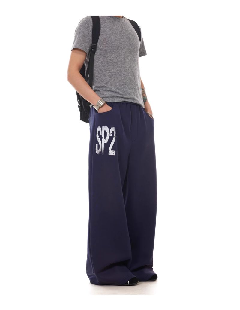 Men's Baggy Cargo Pants – Retro Loose-Fit Cotton-Polyester Joggers With Print & Elastic Waist (Yellow/Navy, S-XXL)_voghion.com