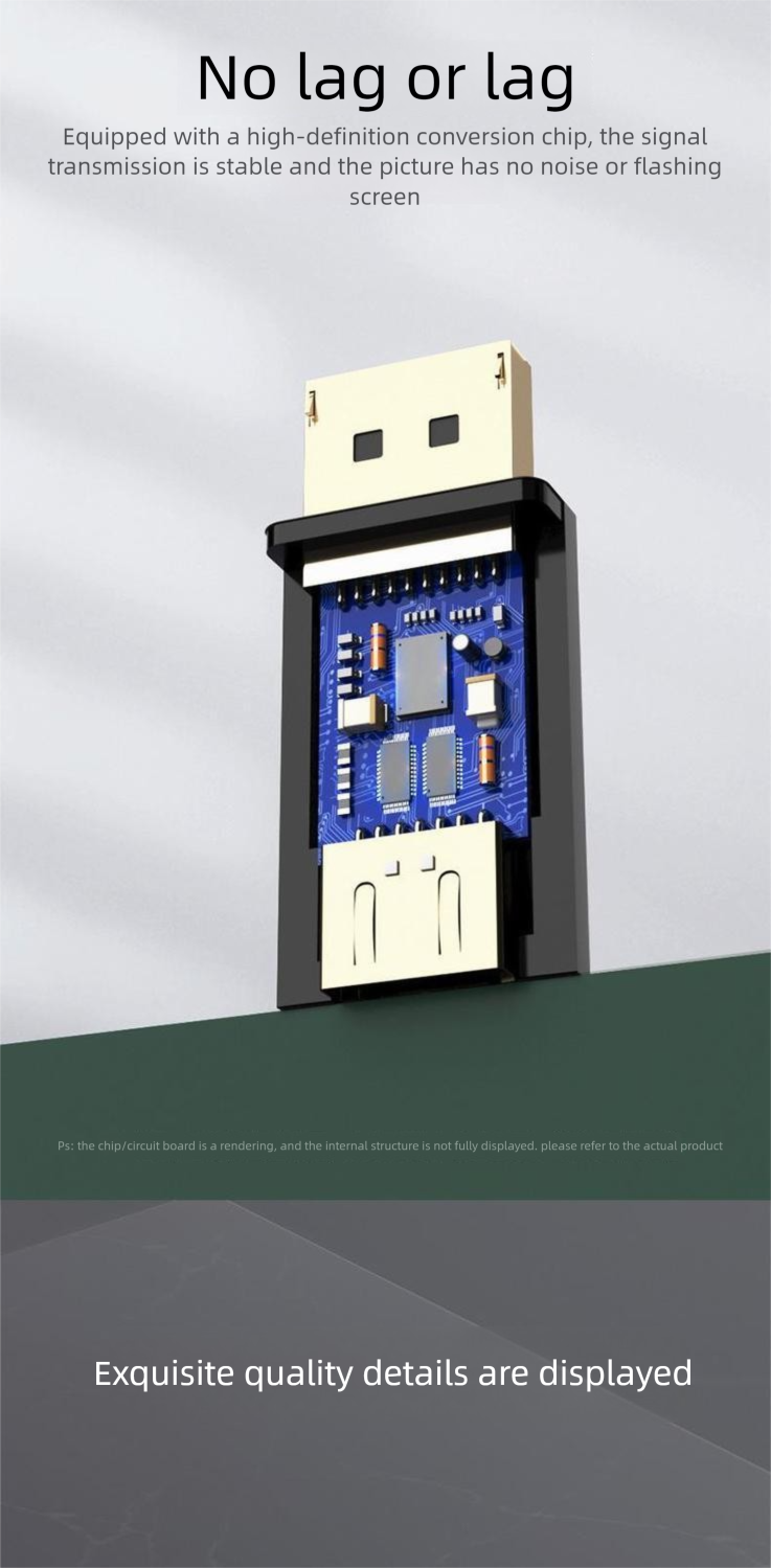 Adaptador de DP a cable 4K HD para ordenador portátil, tarjeta gráfica, convertidor, proyector, HDMI_voghion.com