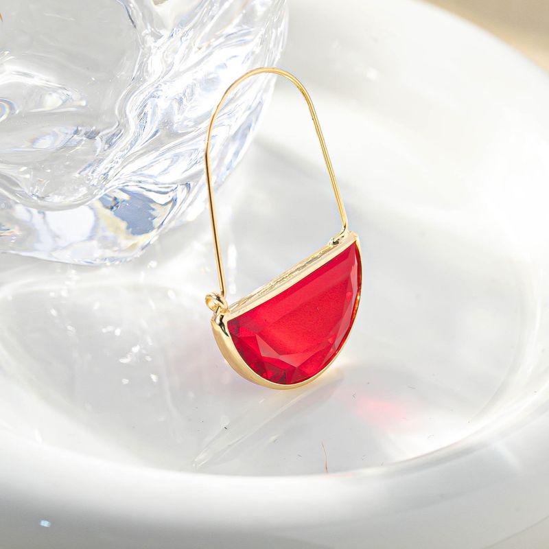 Orecchini pendenti geometrici semplici e trasparenti in cristallo per donna, versatili e alla moda_voghion.com