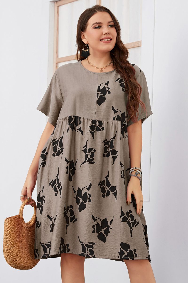 Women's temperament commuting loose plus-size dress women's clothing_voghion.com