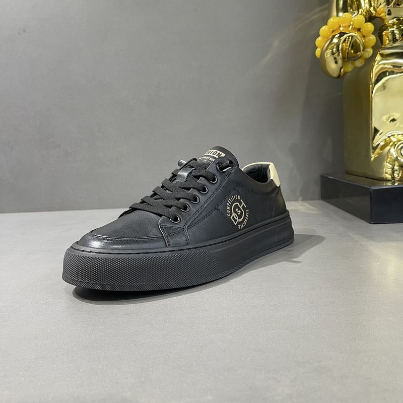 Trendige Herbststile für Herren, atmungsaktive flache Herren-Freizeitschuhe aus Leder, ein Fuß weiße Schuhe_voghion.com