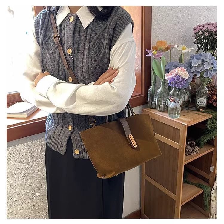 2025 Matt Retro Tote Bag - Grouss Crossbody-Täsch fir Fraen, Vintage-Stil Aarbechts- & Casual-Handtasche_voghion.com