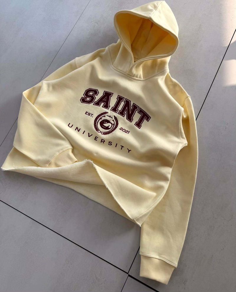 Felpa con cappuccio oversize unisex con ricamo 3D e orlo grezzo – Un capo essenziale per lo streetwear, per uomo e donna (S-XL)_voghion.com