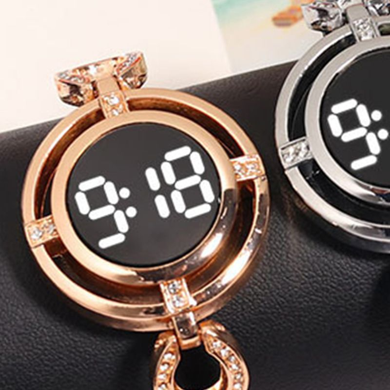 Yamaler Women Wristwatch Round Dial LED Night Light Touch Screen Accurate Time Display Scratch-resistant Smooth Surface_voghion.com