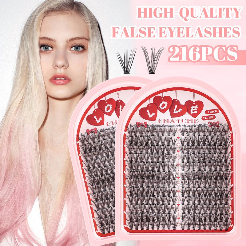 False Eyelashes Single Cluster Segmented D Curved Curled False Eyelashes Set 8 16mm Classic Natural Thick Eyelashes_voghion.com