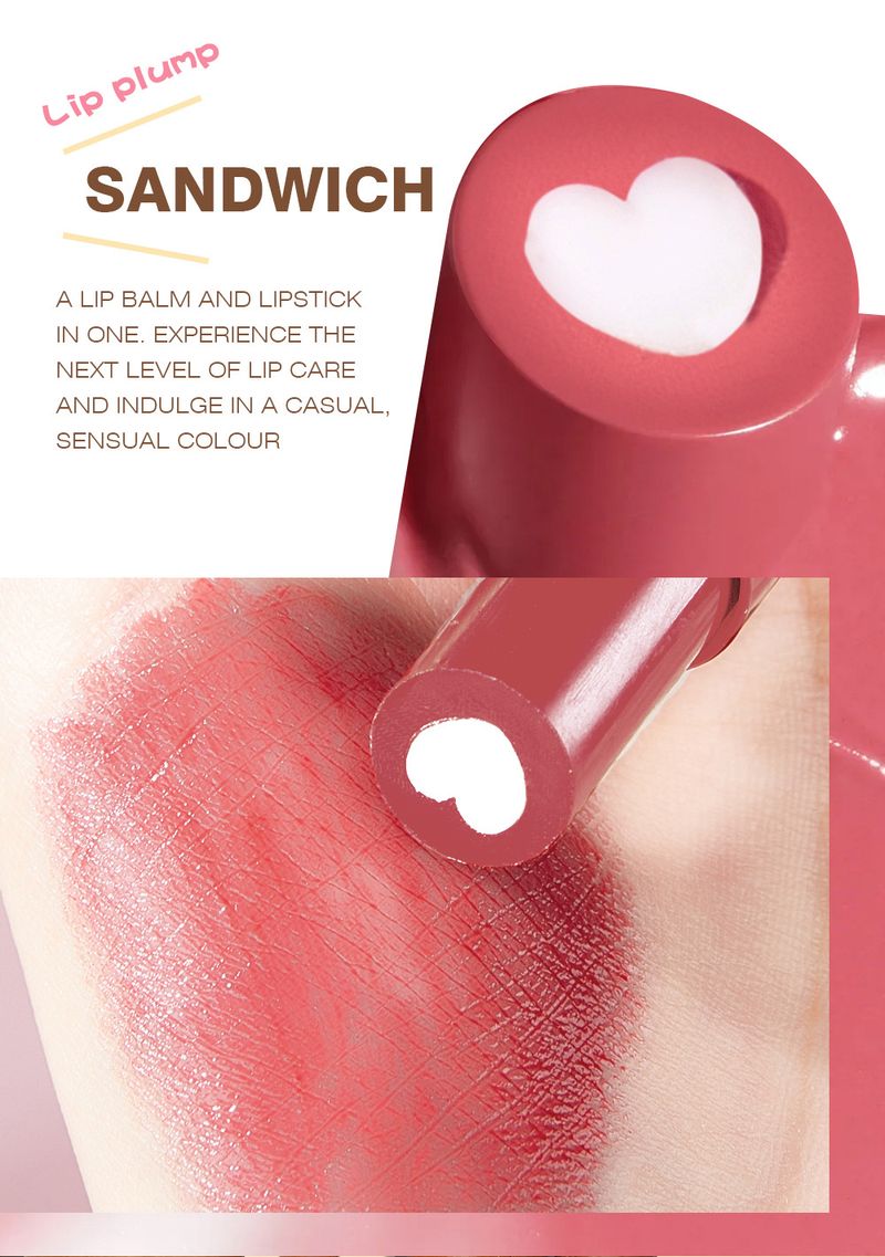 Bedst sælgende sort teknologi spejllåse vand kærlighed sandwich fugtgivende læbepomade læbefyldende lys farve læbestift_voghion.com