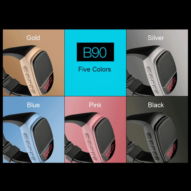 ZIHOTLE B90 Wrist Watch Bluetooth USB Charging Wearable Portable Outdoor Sports Cycg Running Speaker_voghion.com