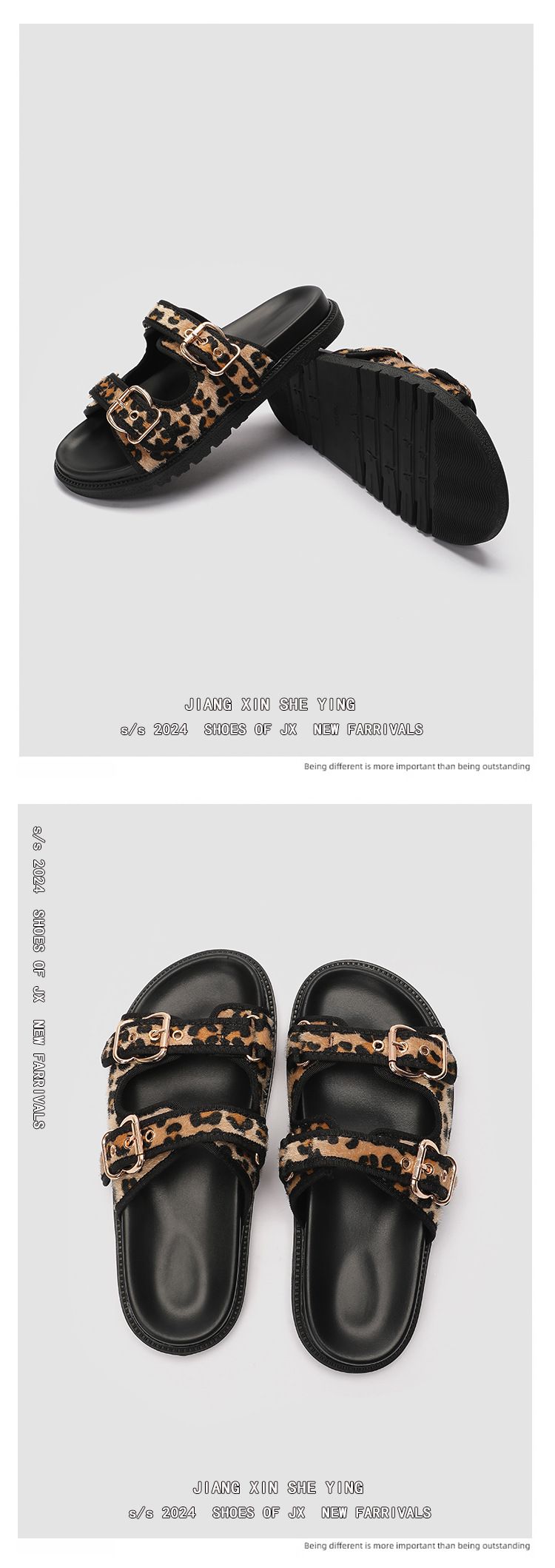 Plus Size Women's Animal Print Sandals (Summer Platform Slides - Round Toe With Adjustable Buckle Strap, Non-Slip Thick Sole For Casual & Beach Wear)_voghion.com