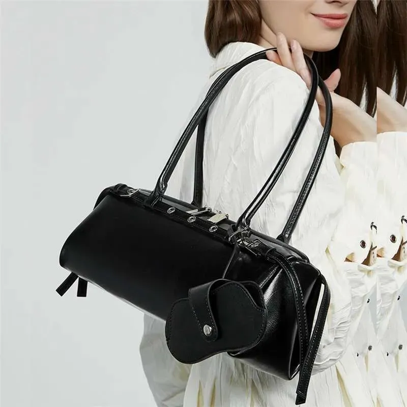 Hochwertige Burminsa Vintage Echtes Leder Unterarm Umhängetaschen Für Frauen 2025 Designer Gürtel Clutch Geldbörsen Tote_voghion.com