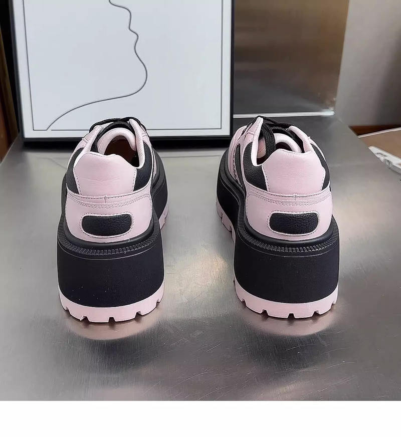 Europäische Waren Fan Biskuit Dicken Boden Erhöhung Kleine Weiße Schuhe Weibliche Panda Schuhe Frühling Neue Leder Kleine Casual Turnschuhe_voghion.com