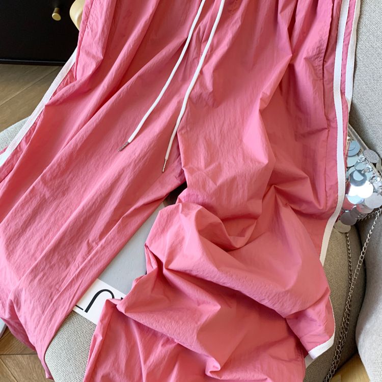 Pantaloni sportivi casual da donna, estivi, con elastico in vita e coulisse, nuovi design, larghi e larghi._voghion.com