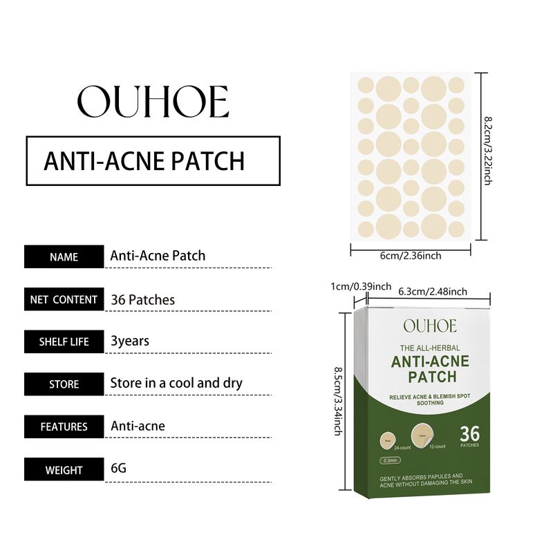 OUHOE Anti-Acne Patch, Gentle Cleansing Helps Relieve Facial Blemishes Appearance Concealer Breathable Facial Care Patch_voghion.com