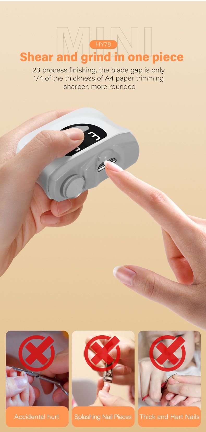 Tagliaunghie elettrico completamente automatico per mani e piedi, smerigliatrice a doppio uso per anziani e bambini, di vendita transfrontaliera_voghion.com