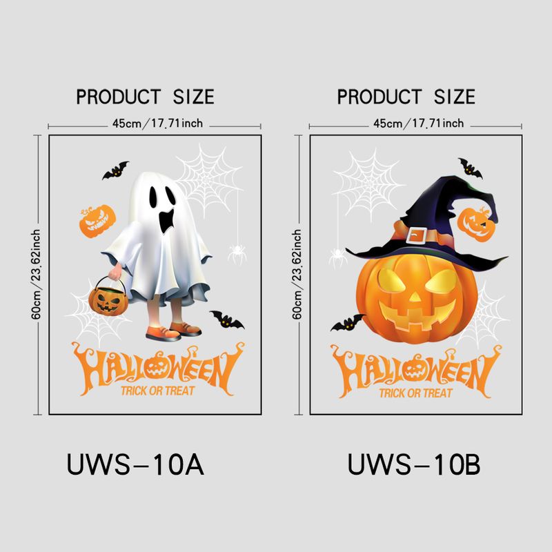 2 Pieces 45Cm*60Cm Halloween Window Stickers - Evil Spirit, Pumpkin Static Stickers, Easy To Remove And Remove Glass Dec_voghion.com