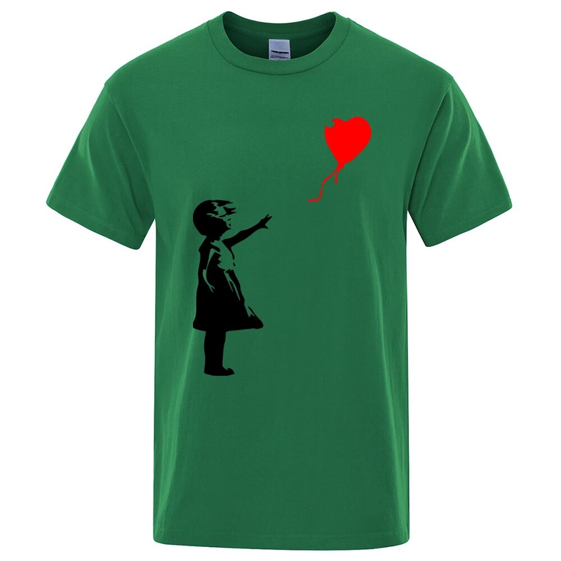 2024 sommer Neue Ballon Lustige Druck Männer Mode Lässig Kleidung Baumwolle Atmungsaktiv Kurzarm Oansatz Komfortable_voghion.com