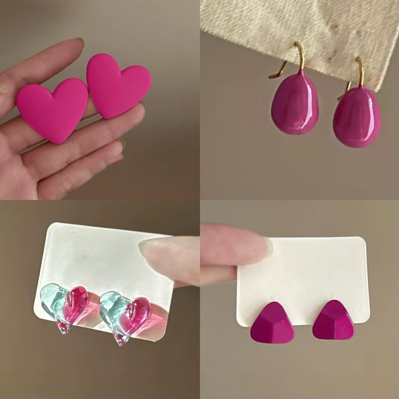 Orecchini a forma di cuore con perla d'amore, piccoli e unici, stile estivo rinfrescante, per ragazze, da donna_voghion.com
