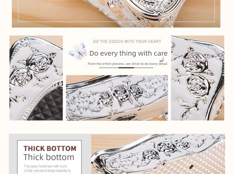 European Style Fashion Coffee Table Storage Tissue Home High-end Napkin Box Household Creative_voghion.com