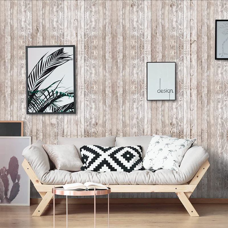 New 3D Realistic Wood Grain PVC Self-Adhesive TV Background Wall Home Renovation Wallpaper_voghion.com