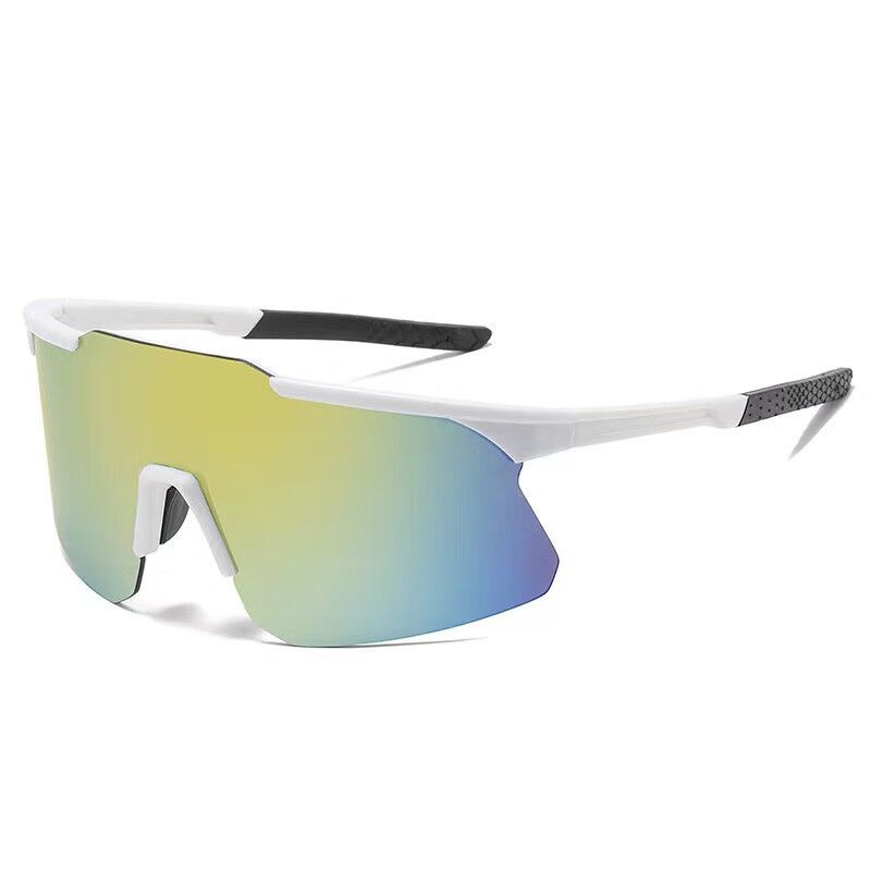 Occhiali da sole unisex antivento per ciclismo, protezione UV, arrampicata, sci, alpinismo, montatura nera, bianco Mercury_voghion.com