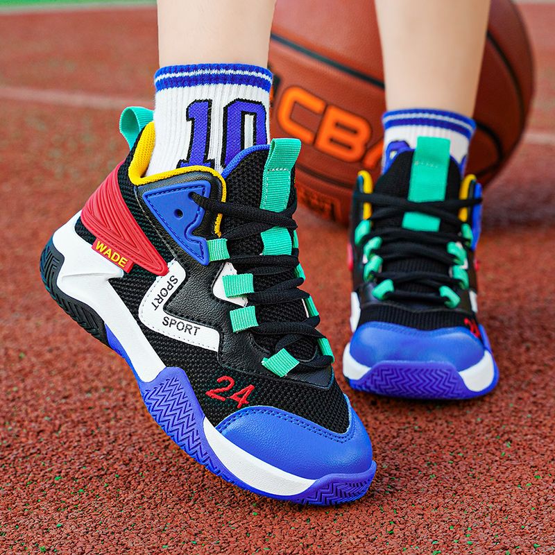 Outdoor Kids Snes 5-16Years Boys Basketball Shoes 2024 Fashion Children's Soft Sole Breathable Running & Walking_voghion.com