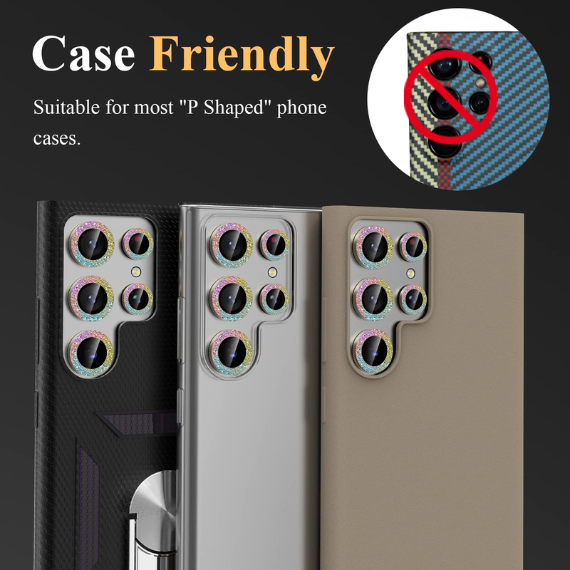 5 + 5 pacotes para Samsung Galaxy S23 Ultra protetor de lente de câmera acessórios protetor de tela vidro temperado para alumínio_voghion.com