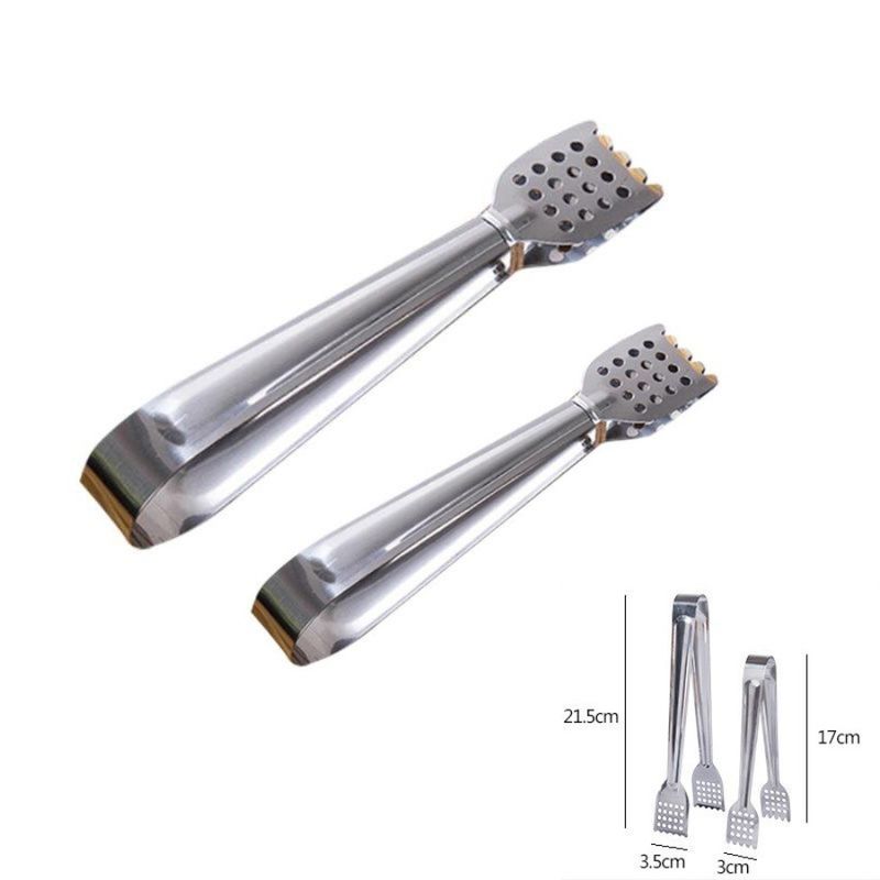Pinze per pane tostato, in acciaio inox, per sandwich, buffet, dessert, clip, kit per servire pane, barbecue, 2 pinze per pasticceria, insalate, set_voghion.com