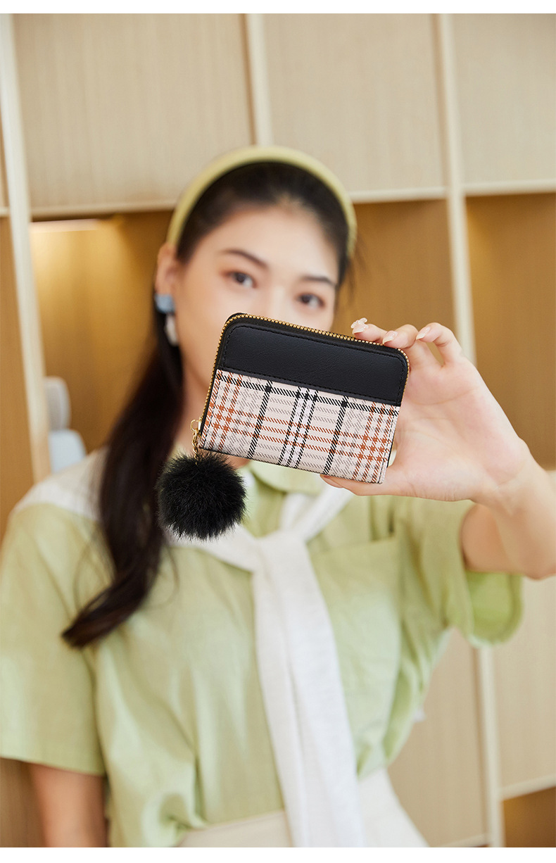 Portafoglio piccolo scozzese 2023borsa da donna pochette da donna borsa fresca e dolce nuova versione coreana del portamonete_voghion.com