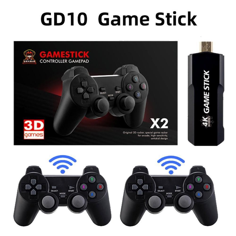 GD10 Game Stick Ενσωματωμένο 40000 παιχνίδια 128GB/64GB/32GB 2.4G Ασύρματο χειριστήριο HD Retro Κονσόλα παιχνιδιών βίντεο 4k HD Κονσόλα παιχνιδιών βίντεο_voghion.com