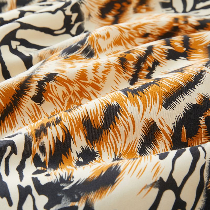 Housse de couette de luxe motif tigre, léopard et girafe, ensemble de literie trois pièces en polyester doux_voghion.com