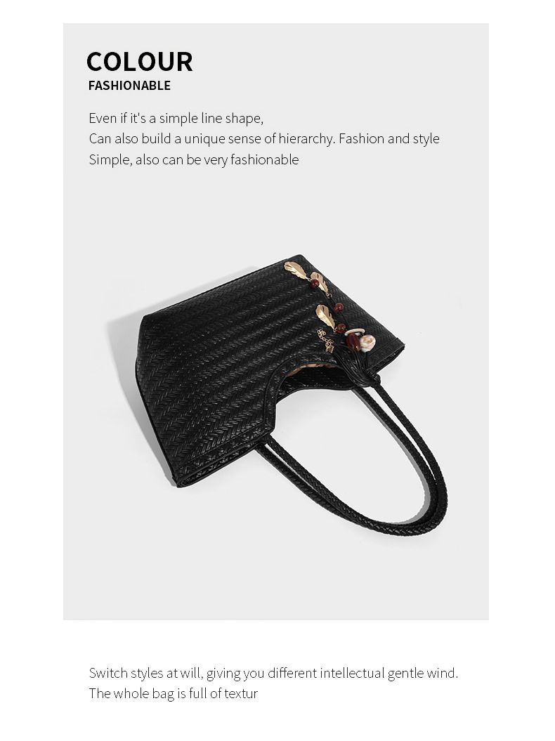 Borsa tote in pelle intrecciata con tasca interna, borsa a tracolla di grande capacità per uso quotidiano, shopping, viaggi - Design marrone chic_voghion.com