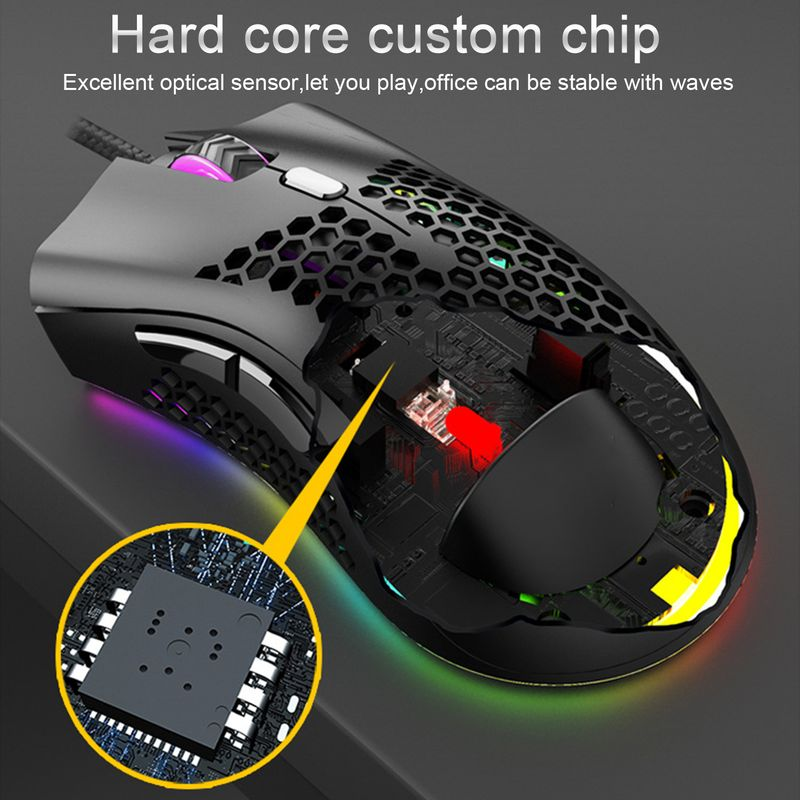 Farfi G905 Mouse cablato Cavo a nido d'ape Regolabile DPI Programmabile 7200 DPI Mouse da gioco per desktop_voghion.com