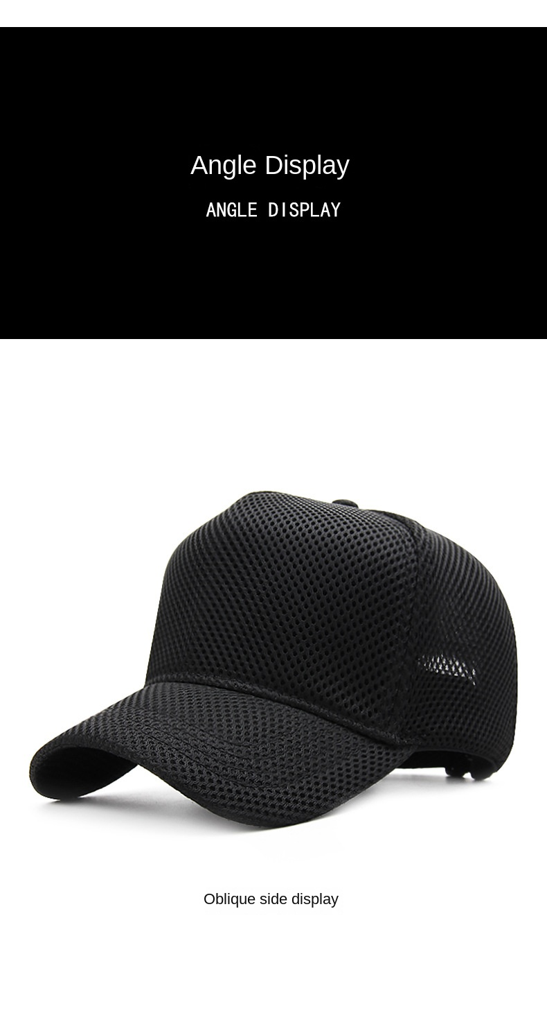 Big Head Plus Size Summer Mesh Baseball Cap for Men Women Trucker Mesh Hat Baseball Hats for Outdoor Sports Running_voghion.com