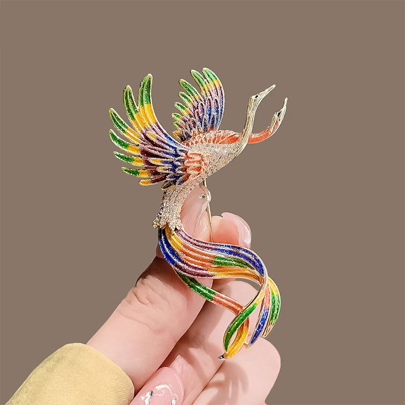 Spilla cinese di alta qualità, spilla fenice retrò in smalto da donna, spilla di lusso di alta qualità, accessori per abiti con temperamento_voghion.com