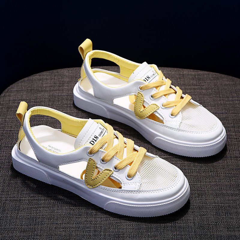 Nuove signore bianche per il tempo libero sandali con bocca di pesce decorativi in metallo trasparenti scarpe in rete traspirante grandi Zapatos Para Mujer_voghion.com