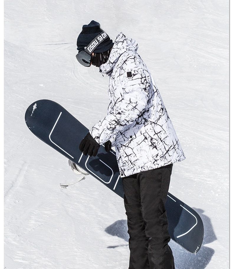 001 001 Herren Winddichte, wasserdichte, warme Winterjacke für Bergsteigen, Reisen, Snowboarden und Skifahren_voghion.com
