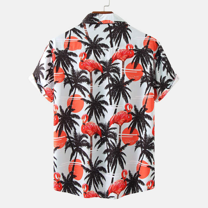 2024 Nuova camicia hawaiana stampata a maniche corte da uomo alla moda sulla spiaggia_voghion.com