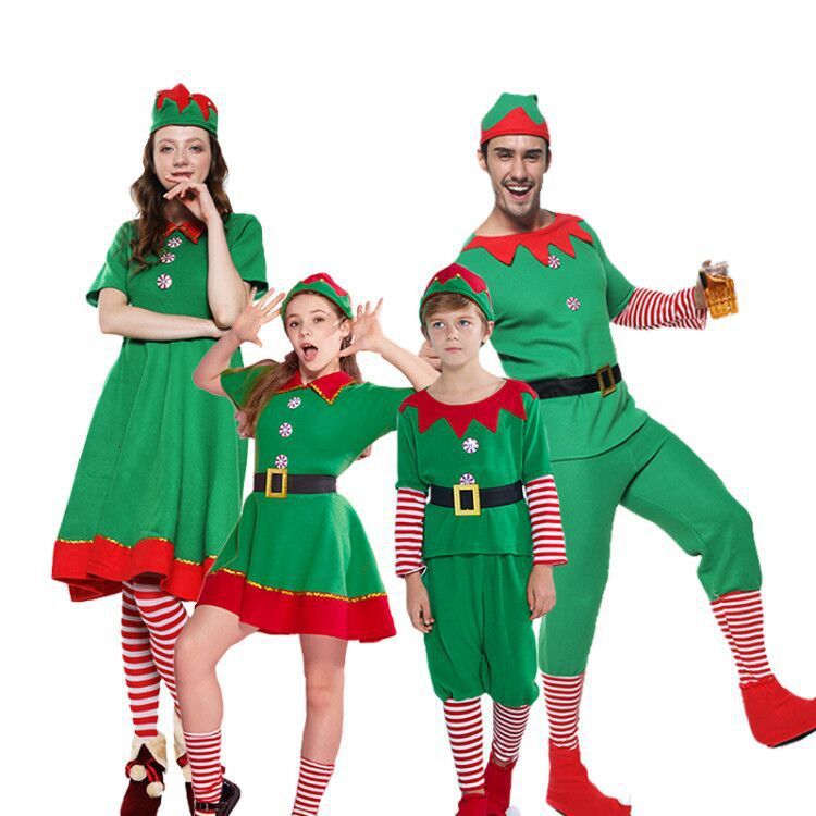 Ropa de ambiente de fiesta familiar, cantidad, precio alto, elfos navideños_voghion.com