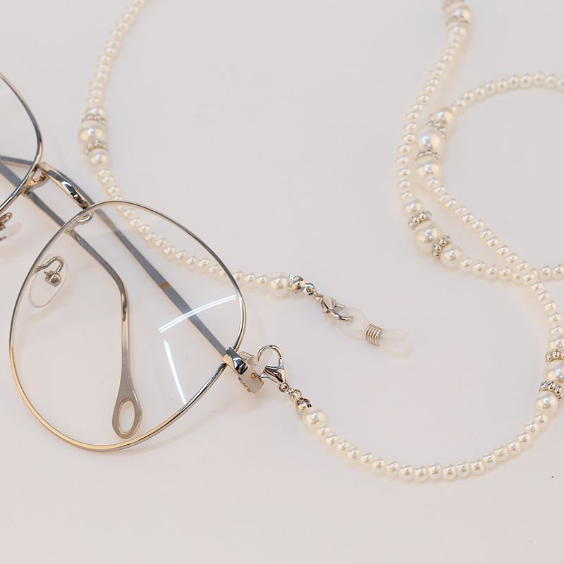 Korean And Japanese New Style Small Fragrance Pearl Anti-Lost Mask Accessories Simple Fashion Glasses Chain_voghion.com