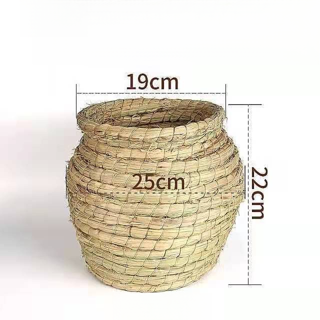 Strohgeflecht für Papageien, Unzertrennliche, Wellensittiche, Perlenfinken, Vogelnest-Brutkasten, langlebig und warm für den Winter,_voghion.com