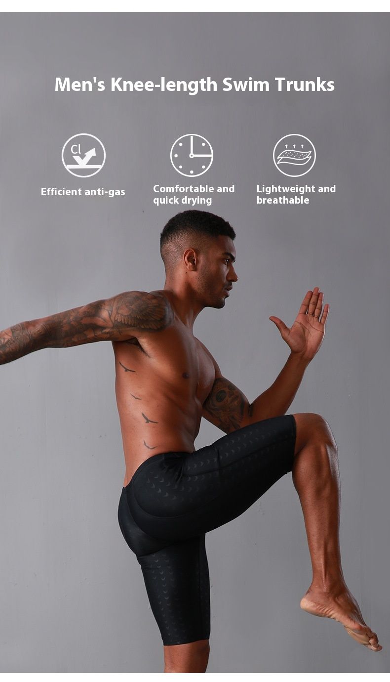 Quick drying 5-point swimsuit, pants, men's anti awkwardness large flat angle new swimming equipment set_voghion.com