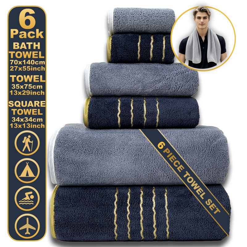 Ensemble de serviettes de bain en polaire corail, 8 pièces, de luxe, ultra douces et très absorbantes, idéales pour la maison et les voyages_voghion.com