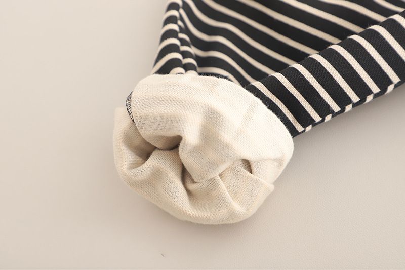 Completo con cappuccio e pantaloni a righe per cuccioli da bambino, elegante nuovo completo primaverile-autunnale in due pezzi per neonati e bambini piccoli_voghion.com