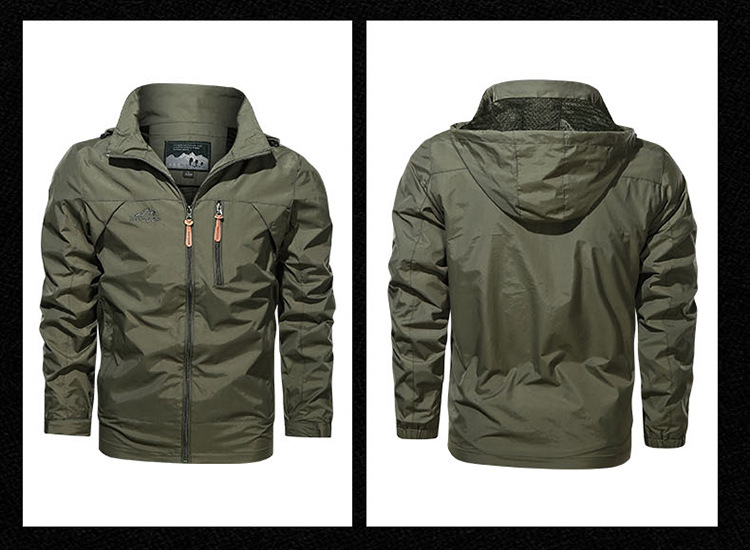 Men's sport coat Men's solid color casual windproof waterproof jacket winter hardshell jacket_voghion.com