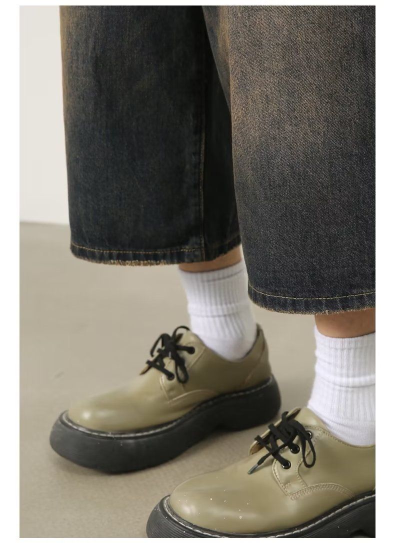 Herrenbekleidung Baggy Jeans Sommer Loose Silhouette Washed Retro Distressed Seven Point Straight Denim Shorts_voghion.com