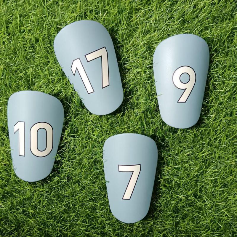 Adjustable Soccer Shin Guards With Player Number Designs (7,9,10,17) - Lightweight Plastic Leg Protection For Football, Basketball & Volleyball_voghion.com