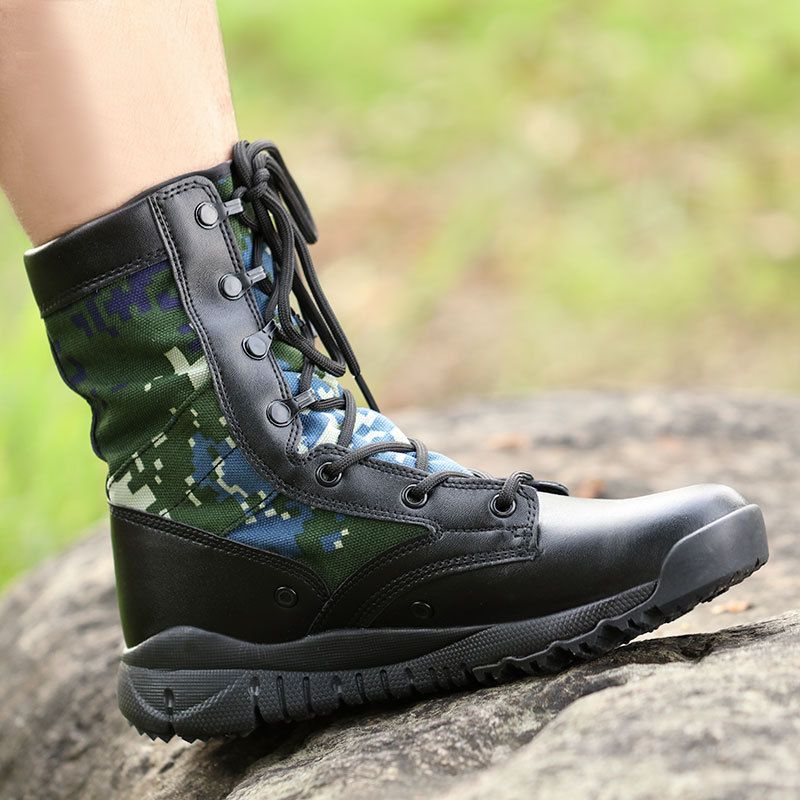 Bottes de combat légères Bottes tactiques d'extérieur Bottes de combat noires_voghion.com